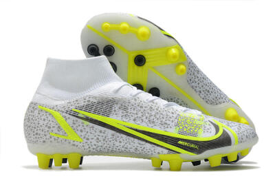 Men's Nike Mercurial Superfly 8 Elite AG Football Boots - White/Black/Yellow