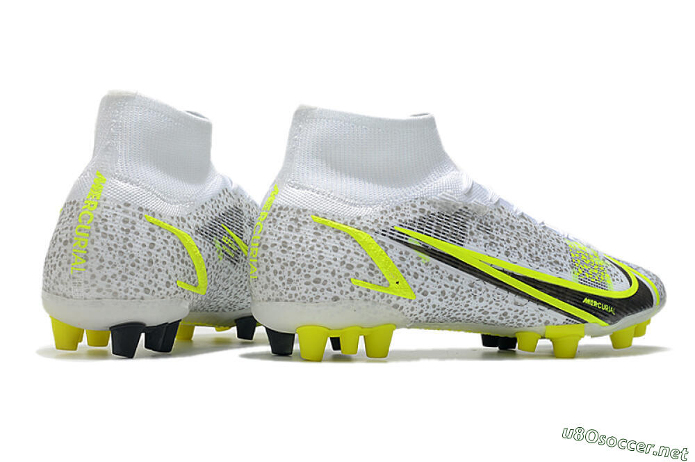 Men's Nike Mercurial Superfly 8 Elite AG Football Boots - White/Black/Yellow 6