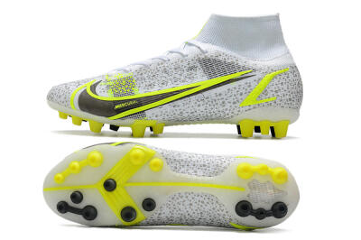 Men's Nike Mercurial Superfly 8 Elite AG Football Boots - White/Black/Yellow