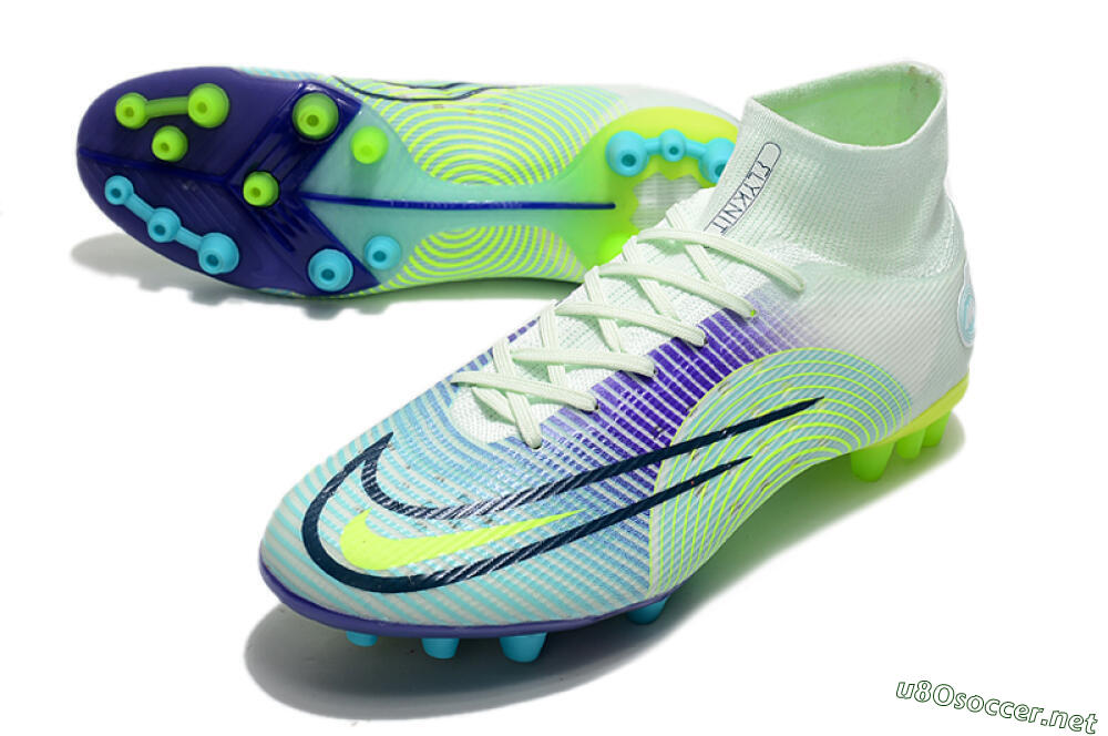 Men's Nike Mercurial Superfly 8 Elite AG Football Boots - Jade/Yellow/Blue 3