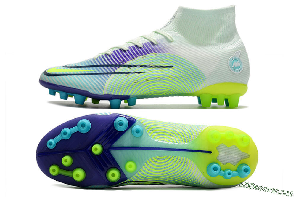 Men's Nike Mercurial Superfly 8 Elite AG Football Boots - Jade/Yellow/Blue 1