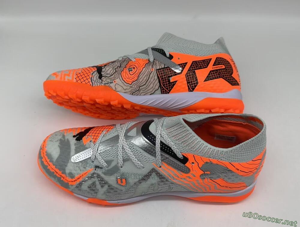 Men's Puma Future Ultimate TF Football Shoes - Silver/Red/White