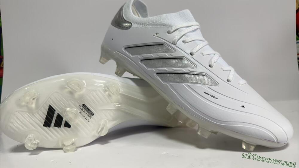 Men's Adidas Copa Pure 2+ FG Football Boots - White/Silver/Black
