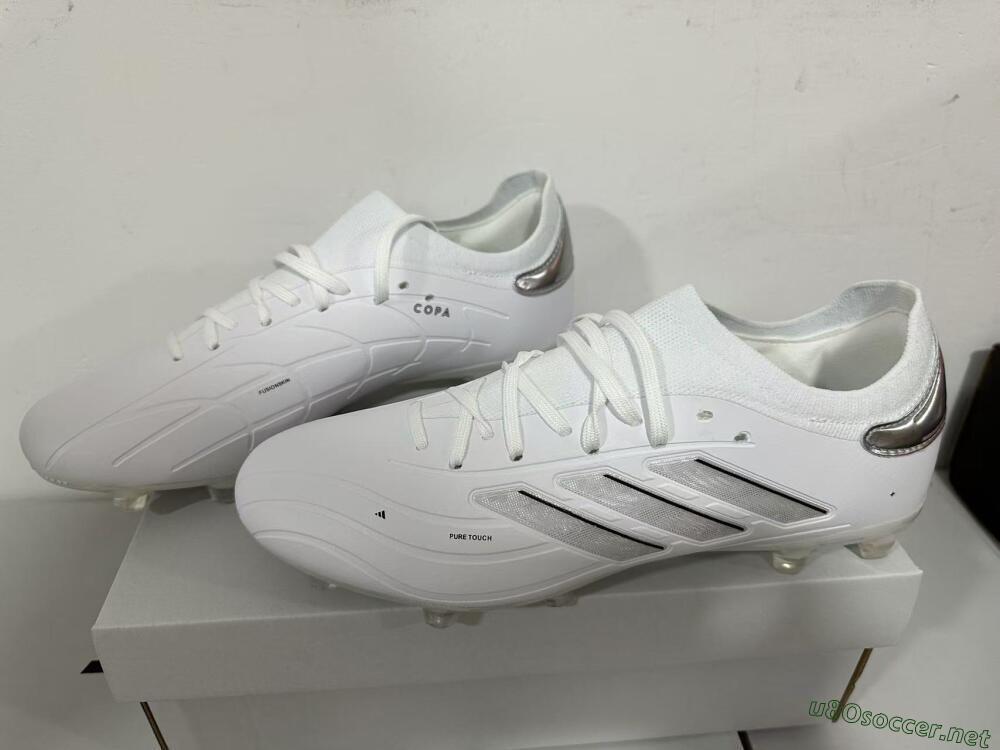 Men's Adidas Copa Pure 2+ FG Football Boots - White/Silver/Black