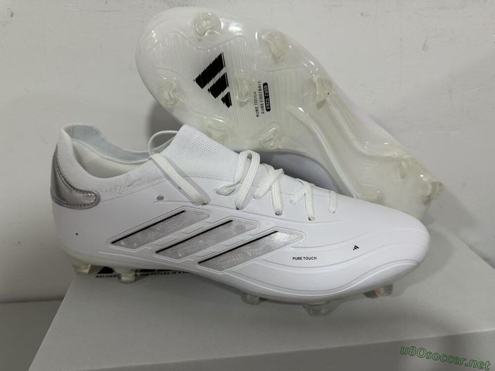 Men's Adidas Copa Pure 2+ FG Football Boots - White/Silver/Black