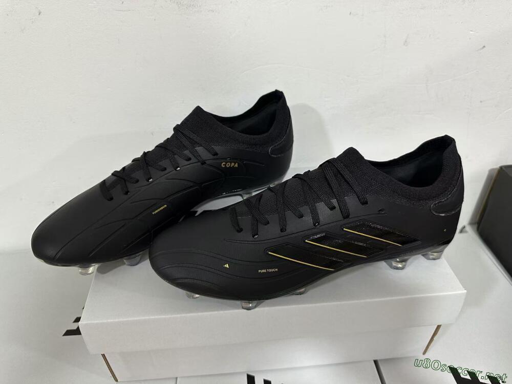 Men's Adidas Copa Pure 2+ FG Football Boots - Black/Gold/Blue