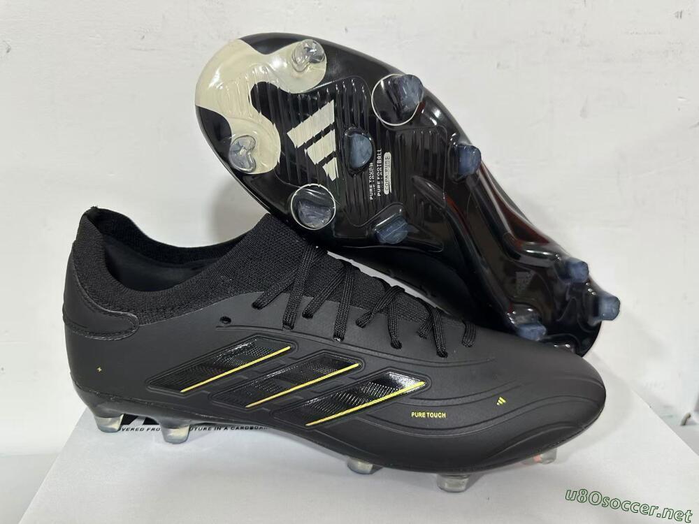 Men's Adidas Copa Pure 2+ FG Football Boots - Black/Gold/Blue