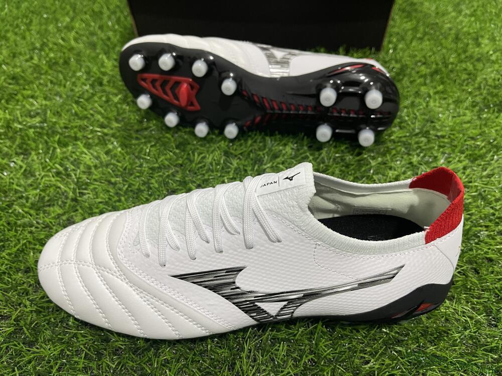 Men's Mizuno Morelia Neo 4 FG Football Boots - White/Black/Red