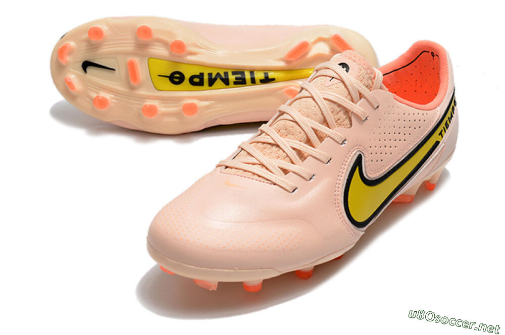 Men's Nike Tiempo Legend 9 Elite FG Football Boots - Pink/Yellow/Black 3