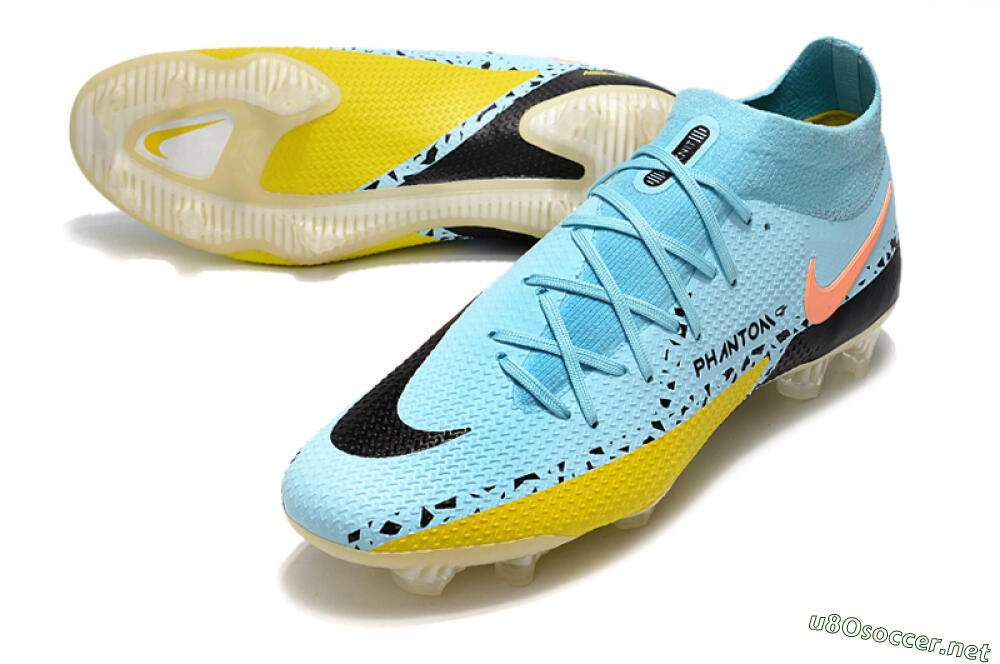 Men's Nike Phantom GT2 DF Elite FG Football Boots - Jade/Yellow/Pink 3
