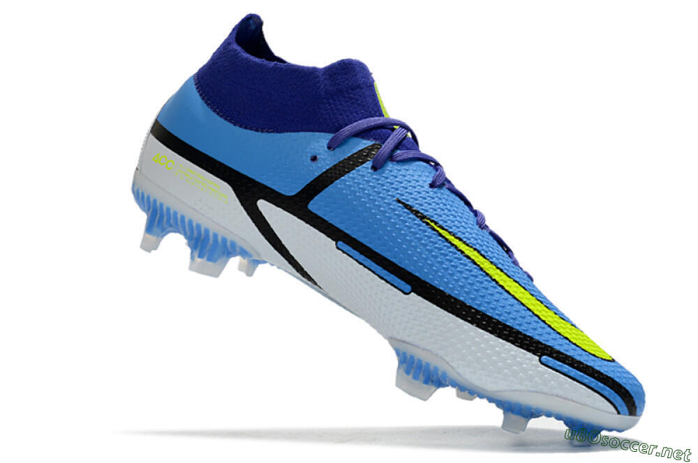 Men's Nike Phantom GT2 DF Elite FG Football Boots - Blue/Yellow/White 4