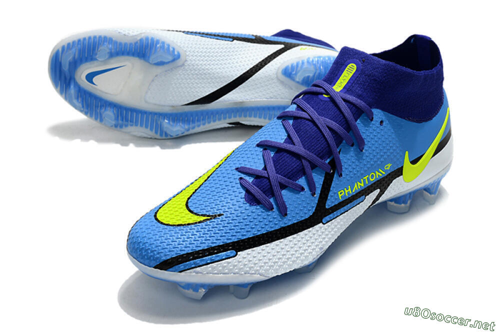 Men's Nike Phantom GT2 DF Elite FG Football Boots - Blue/Yellow/White 3