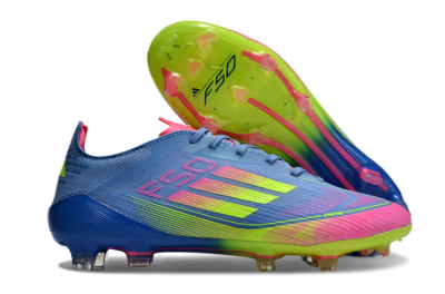 Men's Adidas F50 Elite TF Football Shoes - Blue/Pink/Yellow