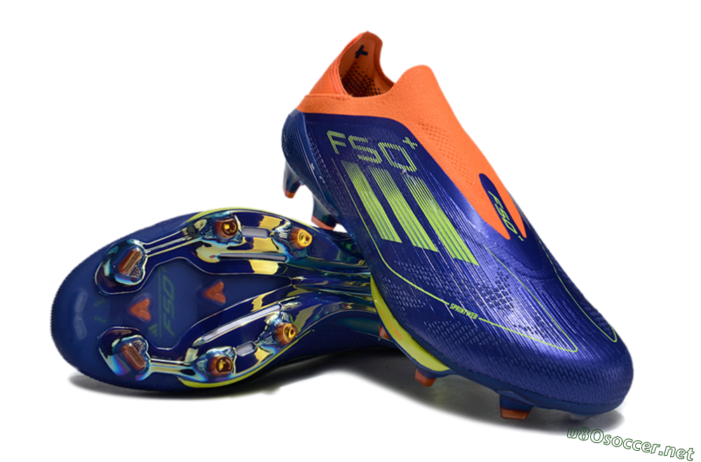 Men's Adidas F50+ Elite Lightstrike Pro Laceless FG Football Boots - Blue/Yellow/Orange 3