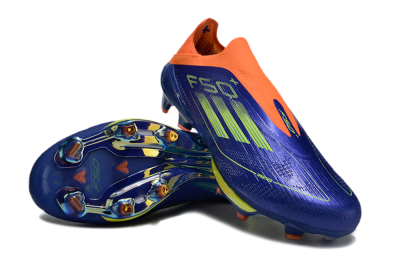 Men's Adidas F50+ Elite Lightstrike Pro Laceless FG Football Boots - Blue/Yellow/Orange