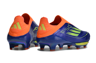 Men's Adidas F50+ Elite Lightstrike Pro Laceless FG Football Boots - Blue/Yellow/Orange