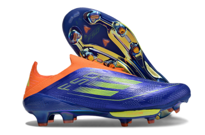 Men's Adidas F50+ Elite Lightstrike Pro Laceless FG Football Boots - Blue/Yellow/Orange