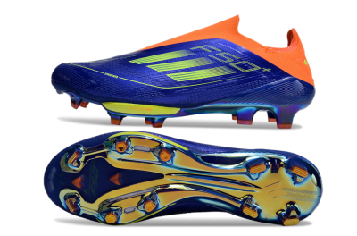 Men's Adidas F50+ Elite Lightstrike Pro Laceless FG Football Boots - Blue/Yellow/Orange