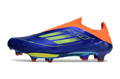 Men's Adidas F50+ Elite Lightstrike Pro Laceless FG Football Boots - Blue/Yellow/Orange