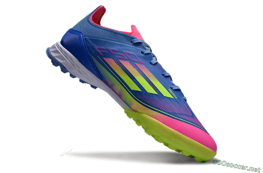 Men's Adidas F50 Elite TF Football Shoes - Blue/Pink/Yellow 4