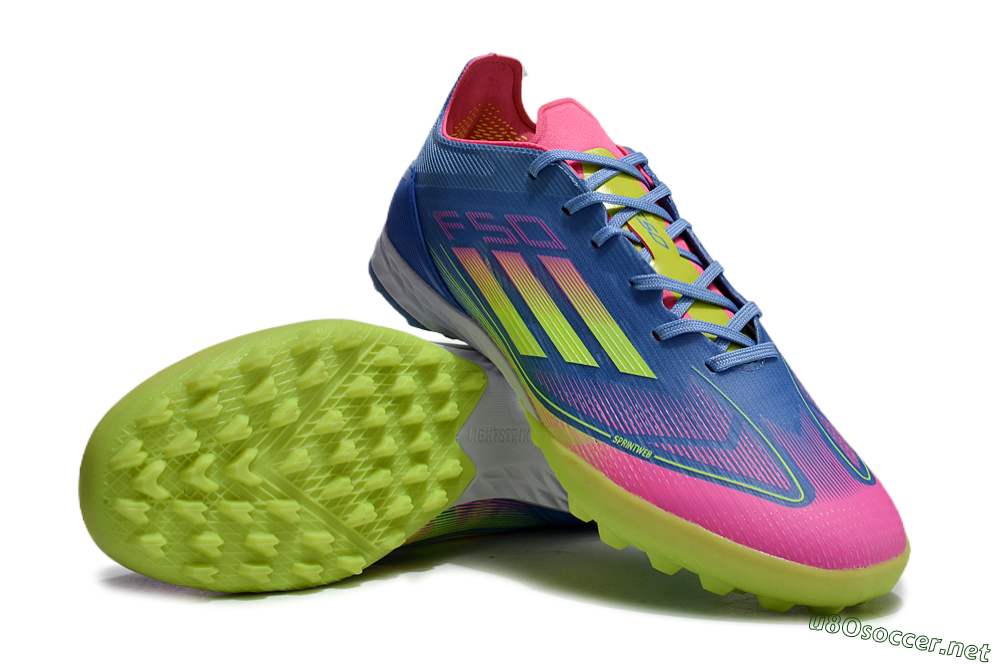 Men's Adidas F50 Elite TF Football Shoes - Blue/Pink/Yellow 3