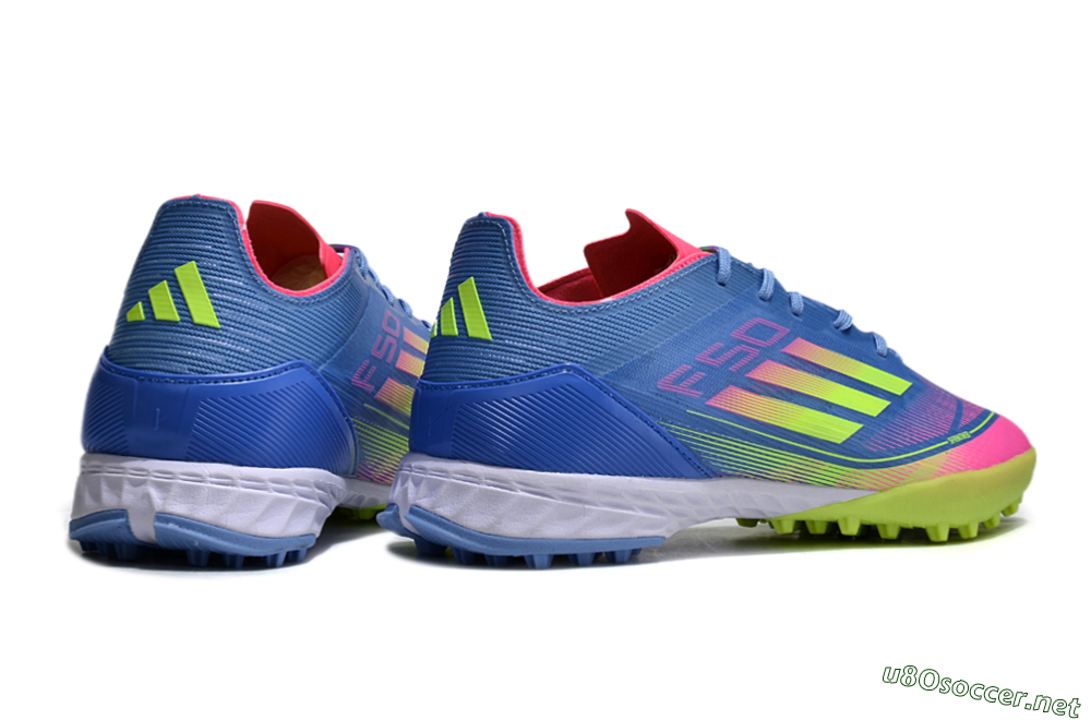 Men's Adidas F50 Elite TF Football Shoes - Blue/Pink/Yellow 6