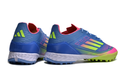 Men's Adidas F50 Elite TF Football Shoes - Blue/Pink/Yellow