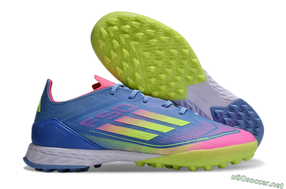 Men's Adidas F50 Elite TF Football Shoes - Blue/Pink/Yellow 2