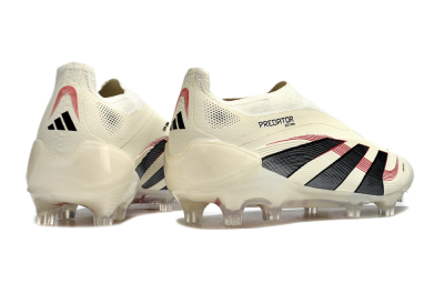 Unisex Adidas Predator Elite Laceless FG Football Boots - Beige/Red/Black
