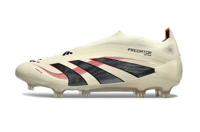 Unisex Adidas Predator Elite Laceless FG Football Boots - Beige/Red/Black