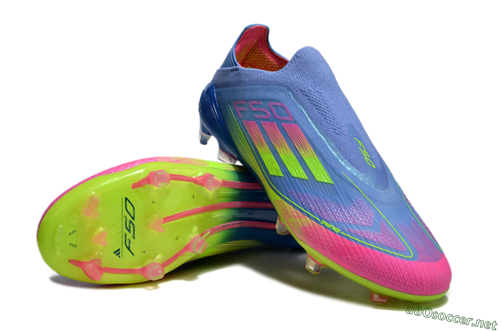 Men's Adidas F50 Elite FG Football Boots - Blue/Pink/Yellow 3