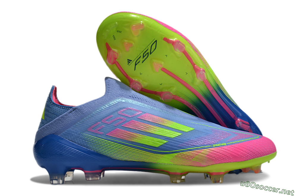 Men's Adidas F50 Elite FG Football Boots - Blue/Pink/Yellow 2