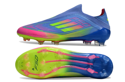 Men's Adidas F50 Elite FG Football Boots - Blue/Pink/Yellow
