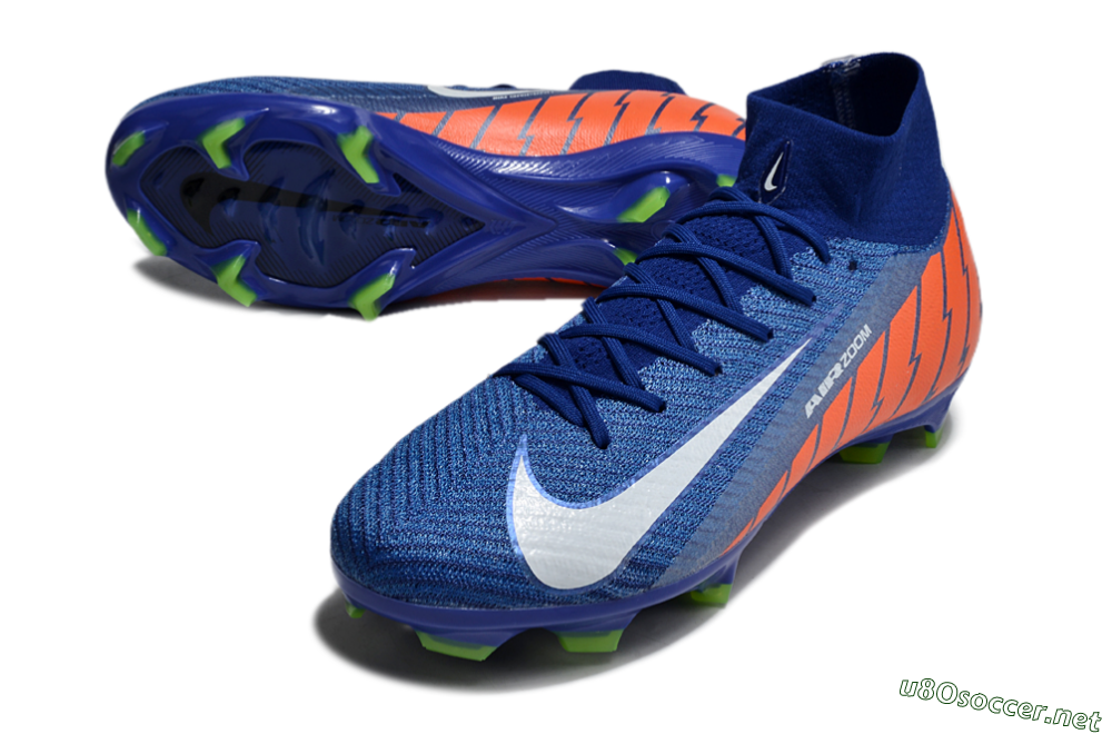 Unisex Nike Air Zoom Mercurial Superfly 10 Elite FG Football Boots - Blue/White/Orange 3