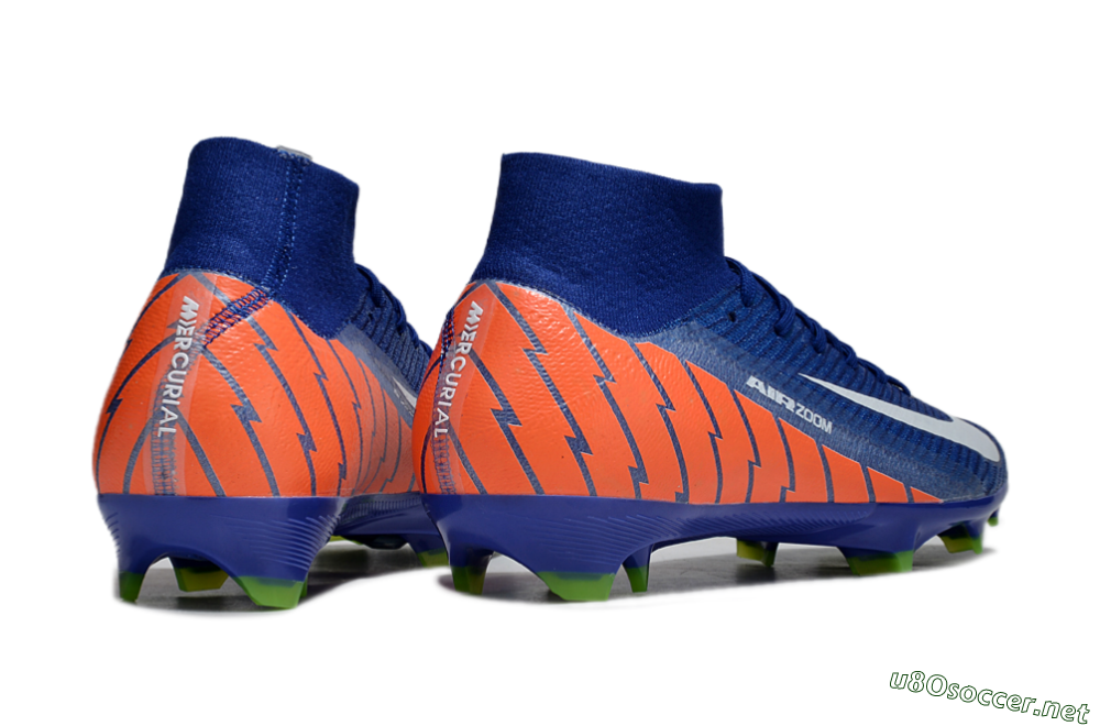 Unisex Nike Air Zoom Mercurial Superfly 10 Elite FG Football Boots - Blue/White/Orange 6