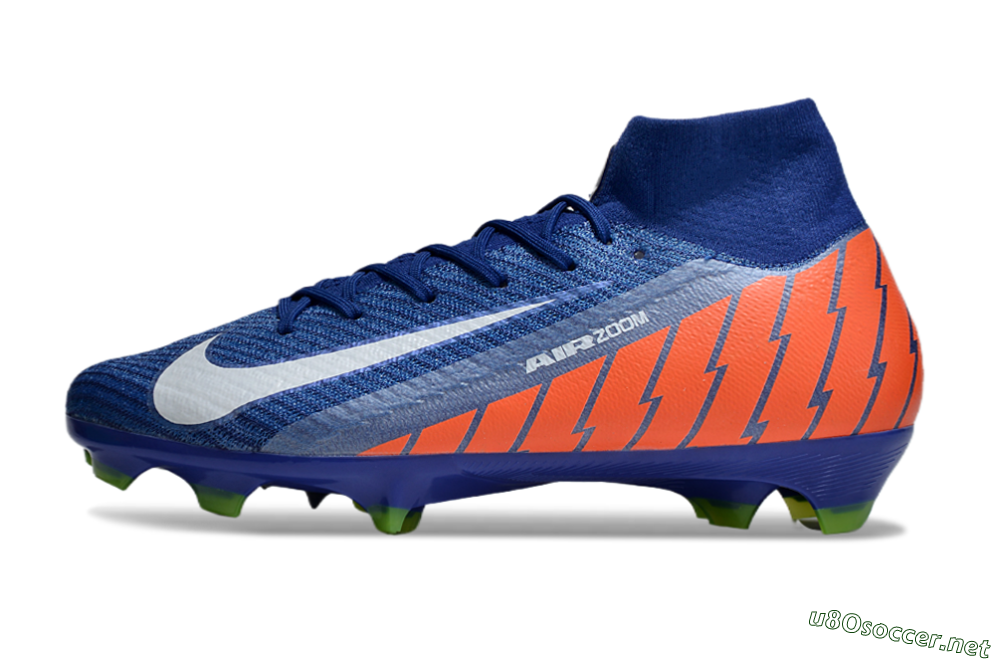Unisex Nike Air Zoom Mercurial Superfly 10 Elite FG Football Boots - Blue/White/Orange 0