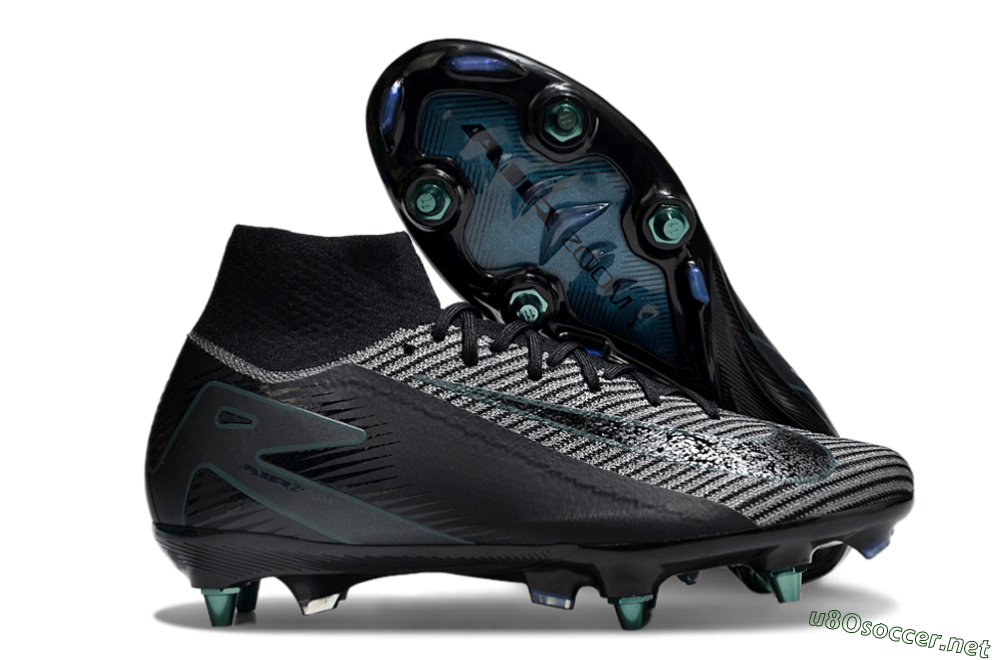 Men's Nike Air Zoom Mercurial Superfly 10 Elite SG Football Boots - Black/Jade 2