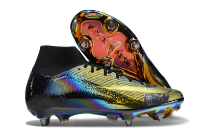 Men's Nike Air Zoom Mercurial Superfly 10 Elite SG Football Boots - Gold/Black/Blue