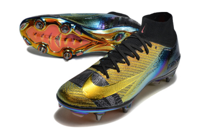 Men's Nike Air Zoom Mercurial Superfly 10 Elite SG Football Boots - Gold/Black/Blue