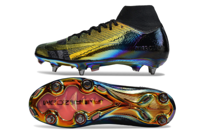 Men's Nike Air Zoom Mercurial Superfly 10 Elite SG Football Boots - Gold/Black/Blue