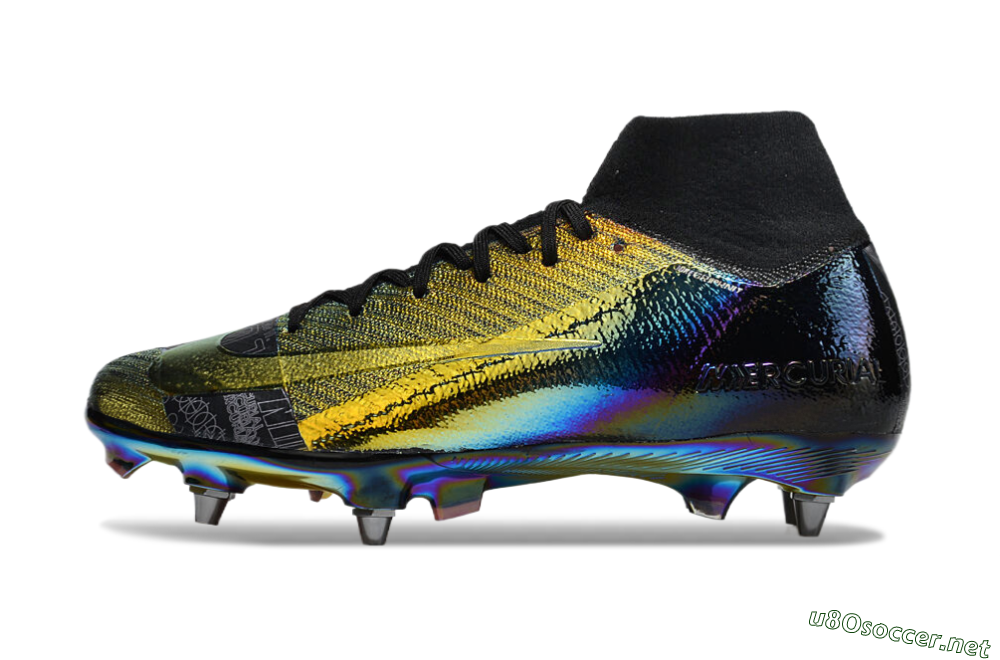 Men's Nike Air Zoom Mercurial Superfly 10 Elite SG Football Boots - Gold/Black/Blue 0
