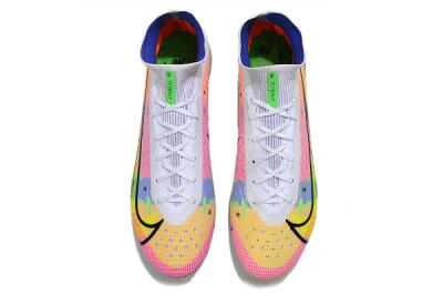 Unisex Nike Mercurial Superfly 8 Elite AG Football Boots - White/Pink/Blue/Yellow