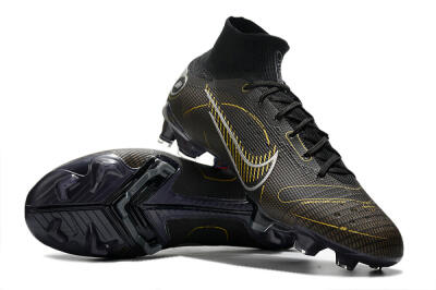 Unisex Nike Mercurial Superfly 8 Elite FG Football Boots - Black/Gold/Silver