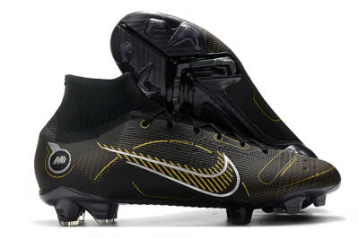 Unisex Nike Mercurial Superfly 8 Elite FG Football Boots - Black/Gold/Silver