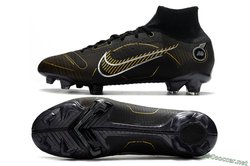 Unisex Nike Mercurial Superfly 8 Elite FG Football Boots - Black/Gold/Silver 1
