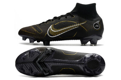 Unisex Nike Mercurial Superfly 8 Elite FG Football Boots - Black/Gold/Silver
