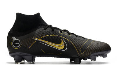 Unisex Nike Mercurial Superfly 8 Elite FG Football Boots - Black/Gold/Silver