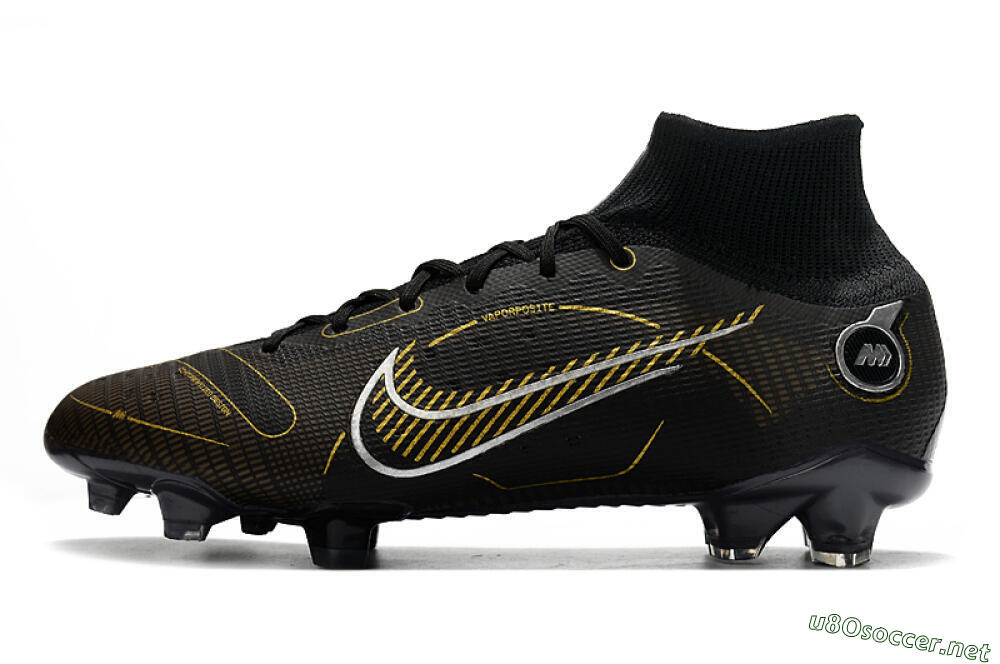 Unisex Nike Mercurial Superfly 8 Elite FG Football Boots - Black/Gold/Silver 0
