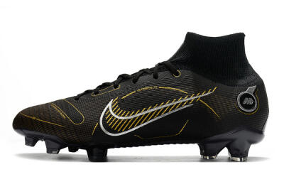 Unisex Nike Mercurial Superfly 8 Elite FG Football Boots - Black/Gold/Silver