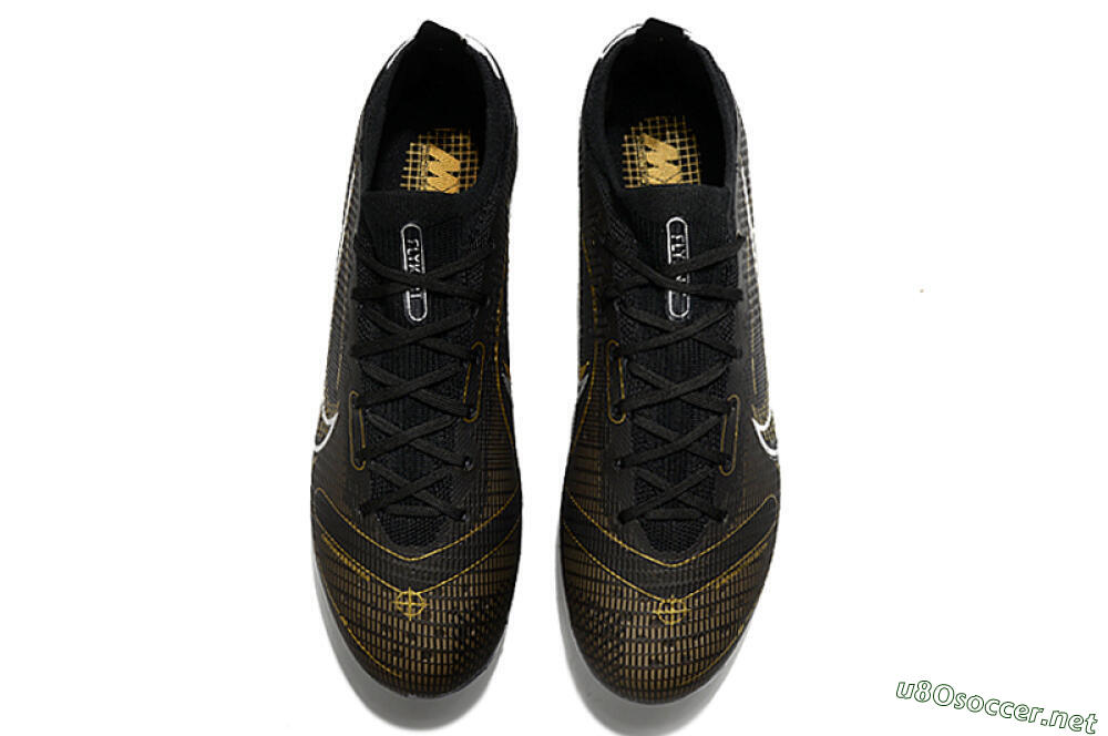 Unisex ike Mercurial Vapor 14 Elite FG Football Boots - Black/Gold/Silver 4